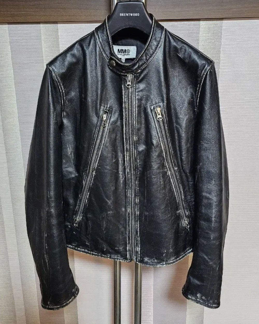 Maison Margiela Maison Margiela MM6 5zip Leather Jacket (Washed) Size US S / EU 44-46 / 1 - 1 Thumbnail