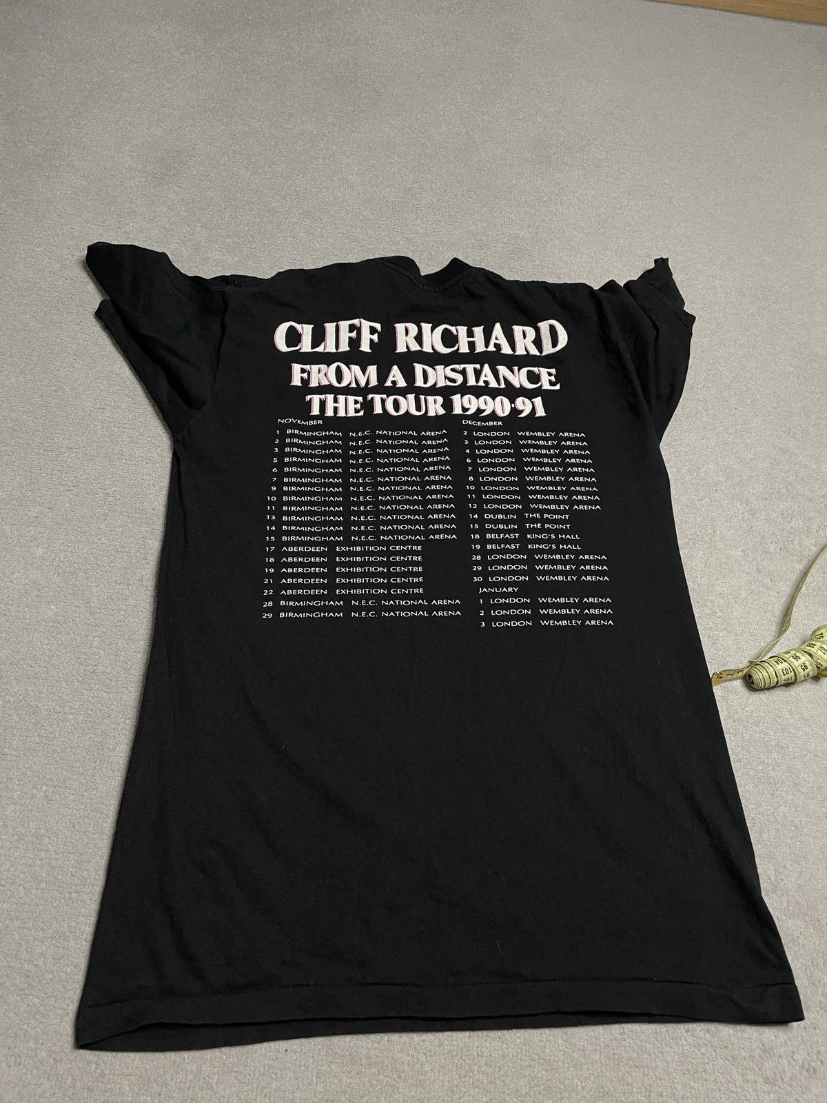 Band Tees Vintage Black T-Shirt Tee Cliff Richard 1990/91 Tour Size US M / EU 48-50 / 2 - 6 Thumbnail