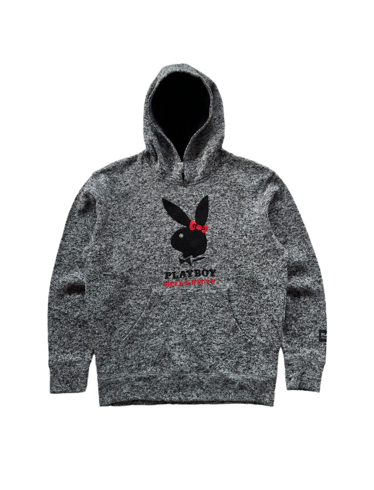 image of Playboy X Hello Kitty Hoodie in Grey, Men's (Size Medium)