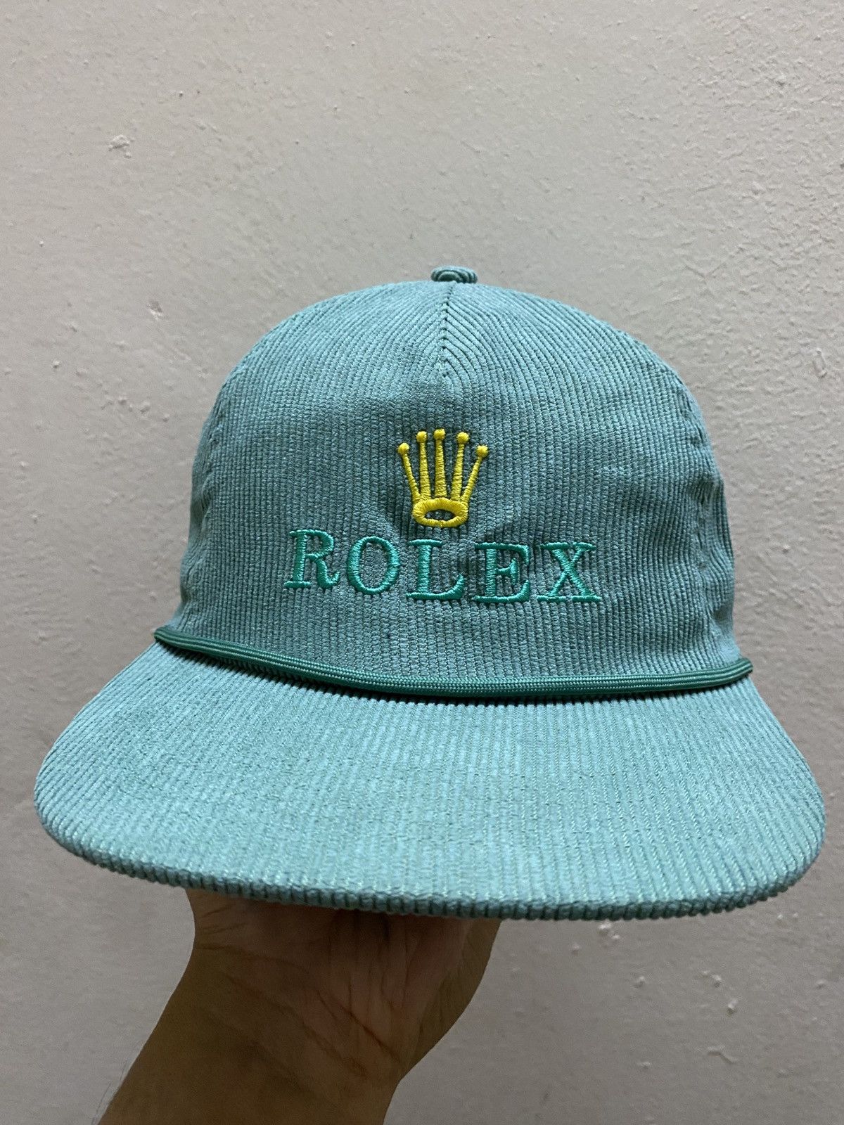 Vintage Rare Embroidered Rolex Corduroy Hat