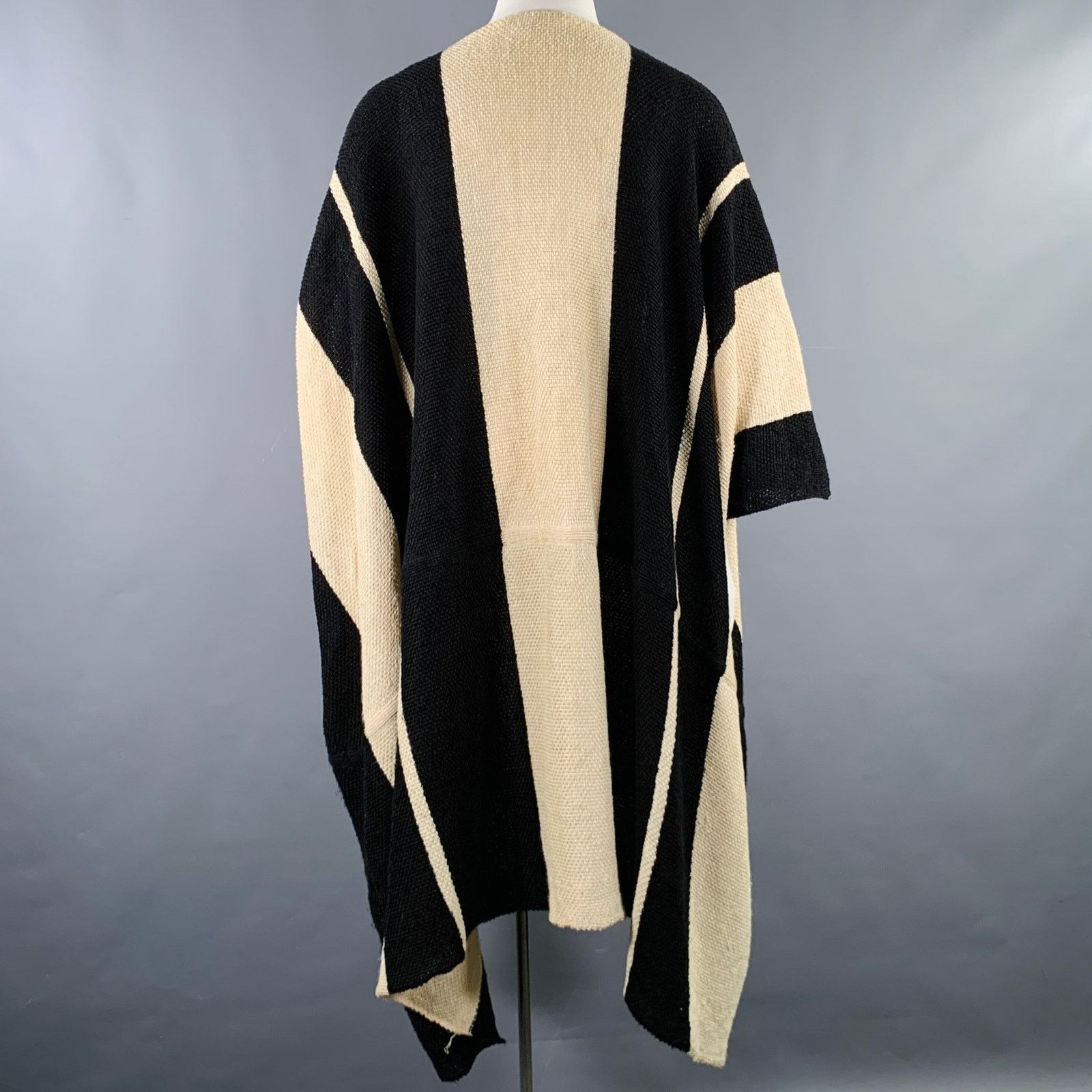 Ralph Lauren Size M/L Black Beige Linen Silk Color Block Cardigan Size M / US 6-8 / IT 42-44 - 3 Thumbnail