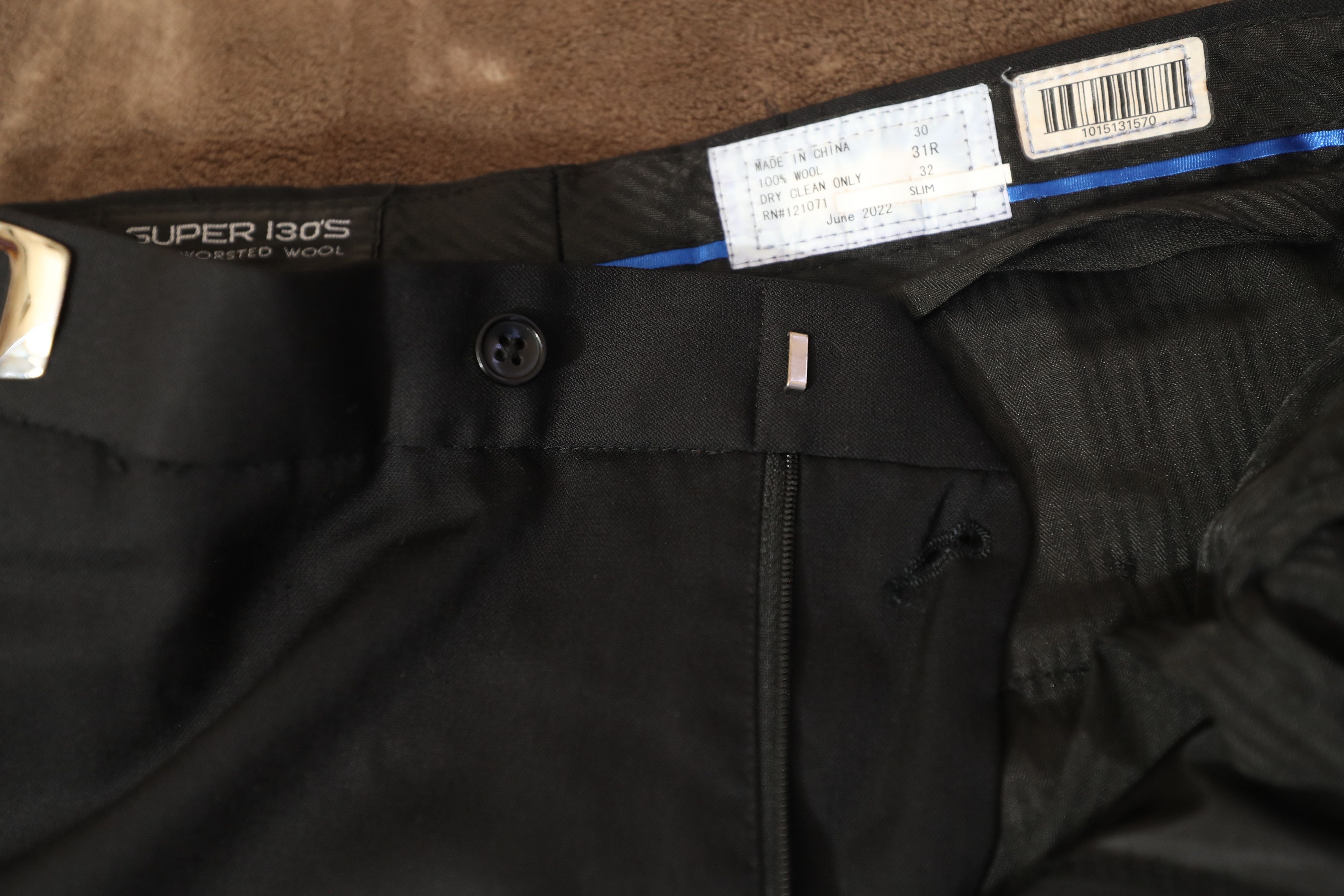 Vintage Super 130's Fine Worsted Wool Slim Pants (30x31) Size US 30 / EU 46 - 6 Thumbnail