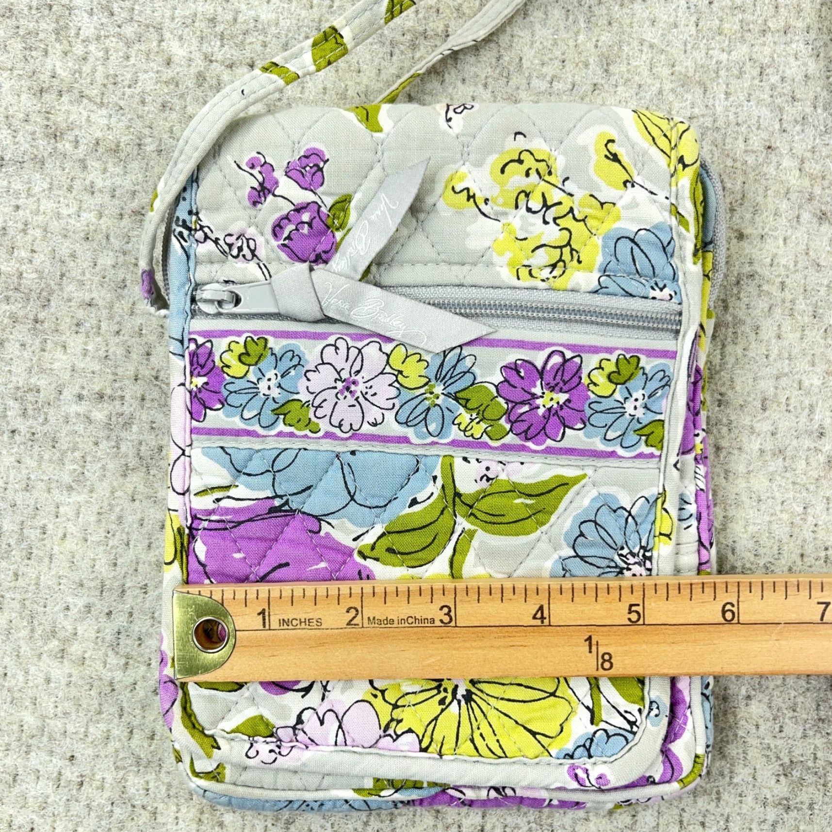 Vera Bradley Vera Bradley Hipster Mini Crossbody Purse Watercolor Gray Purple VTG Y2K 6"x7" Womens Size ONE SIZE - 5 Thumbnail