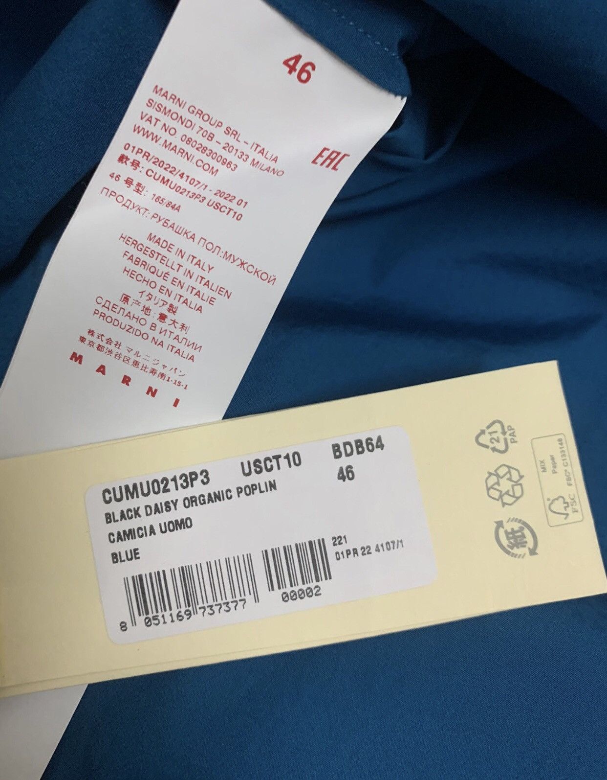 Marni MARNI Blue Floral Shirt2412-Nextarrow Size US S / EU 44-46 / 1 - 7 Thumbnail