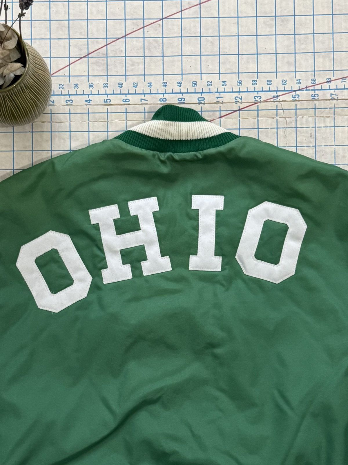 NCAA Vintage Ohio University Bobcats Satin Bomber Jacket Green Size US XL / EU 56 / 4 - 4 Thumbnail