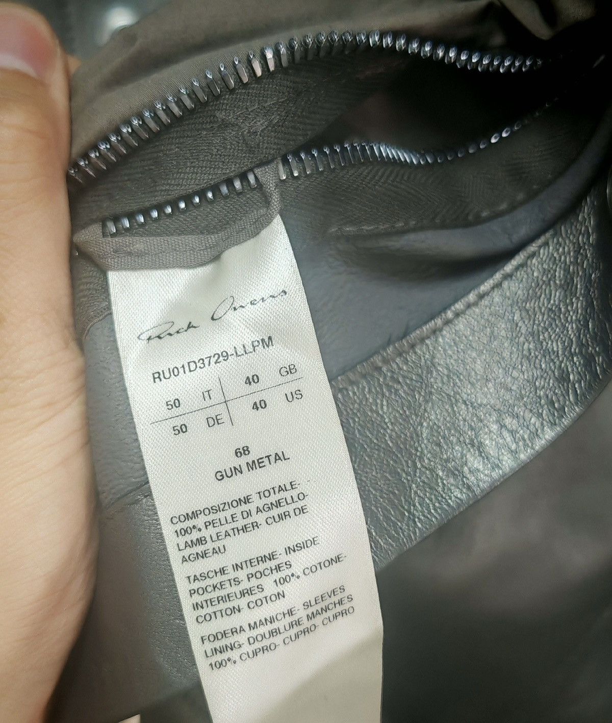 Rick Owens Rick Owens metallic gunmetal coated lamb leather jacket Size US M / EU 48-50 / 2 - 3 Thumbnail
