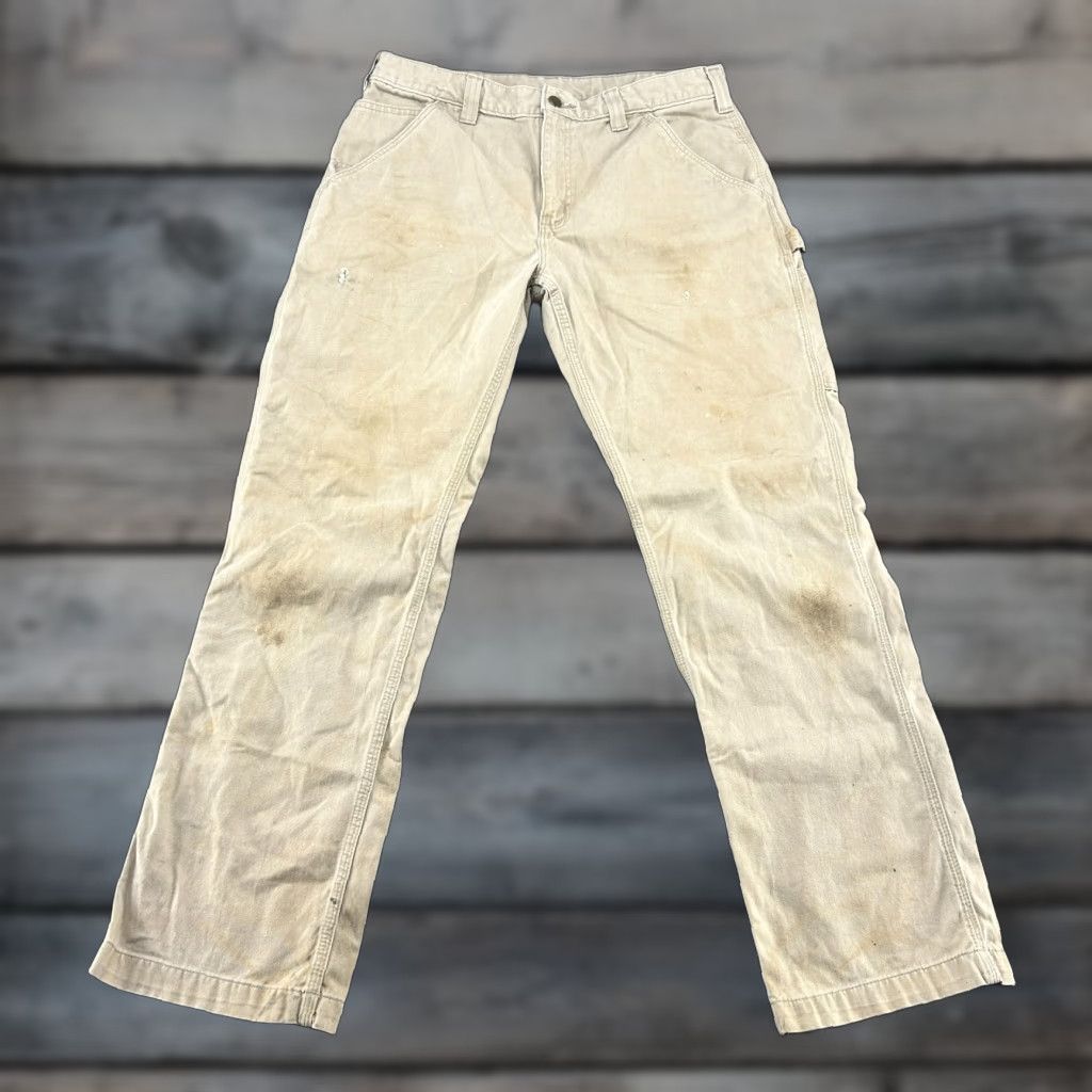 Carhartt VINTAGE Carhartt Pants Mens 36x32 Brown Tan Carpenter Twill Cotton Distressed Size US 36 / EU 52 - 1 Thumbnail