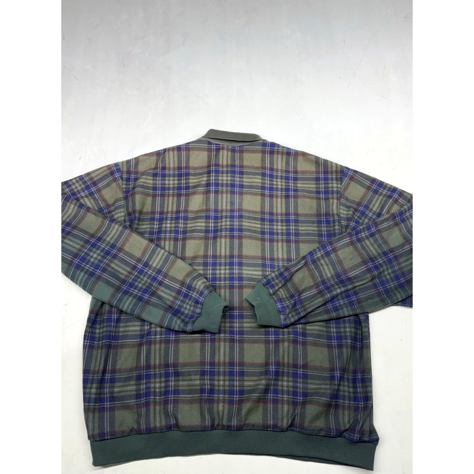 Vintage VINTAGE 90s Golf Windbreaker Pullover Sun Mountain XL Men Green Plaid Button Snap Mock Core Size US XL / EU 56 / 4 - 7 Thumbnail
