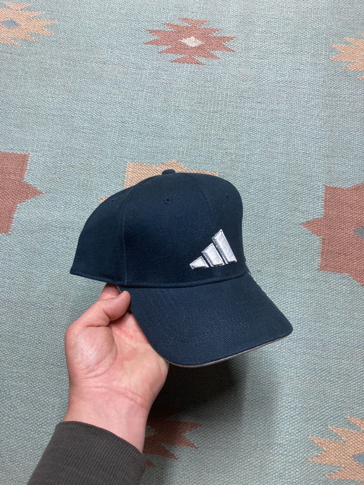 Adidas × Vintage adidas Strapback hat cap 3 stripe logo spell out athletic Size ONE SIZE - 1 Thumbnail