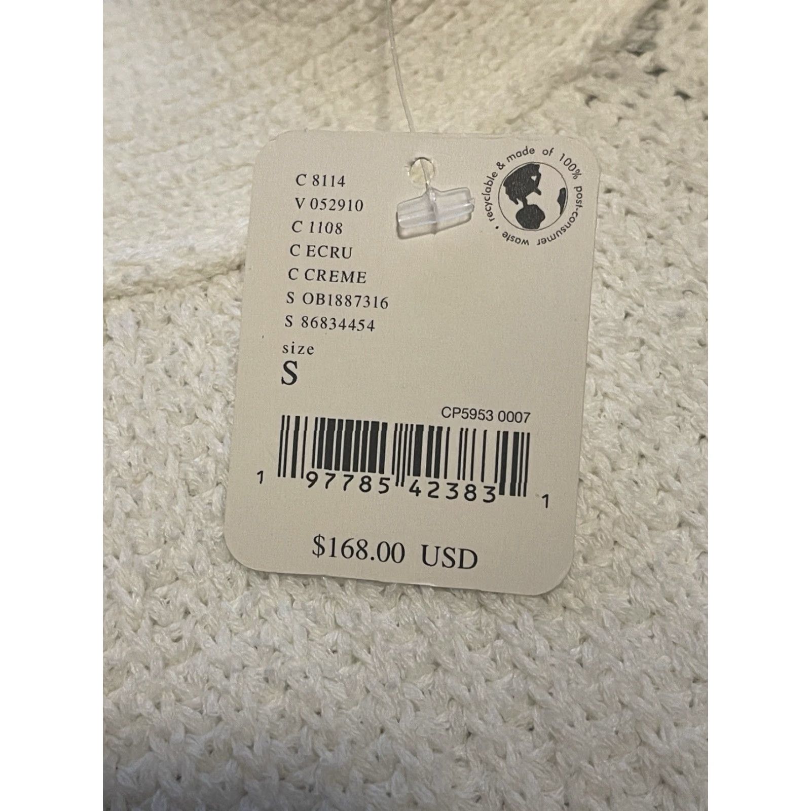Free People NWT Free People We The Free V-Neck Creme Sweater S Womens Pullover Size S / US 4 / IT 40 - 4 Thumbnail
