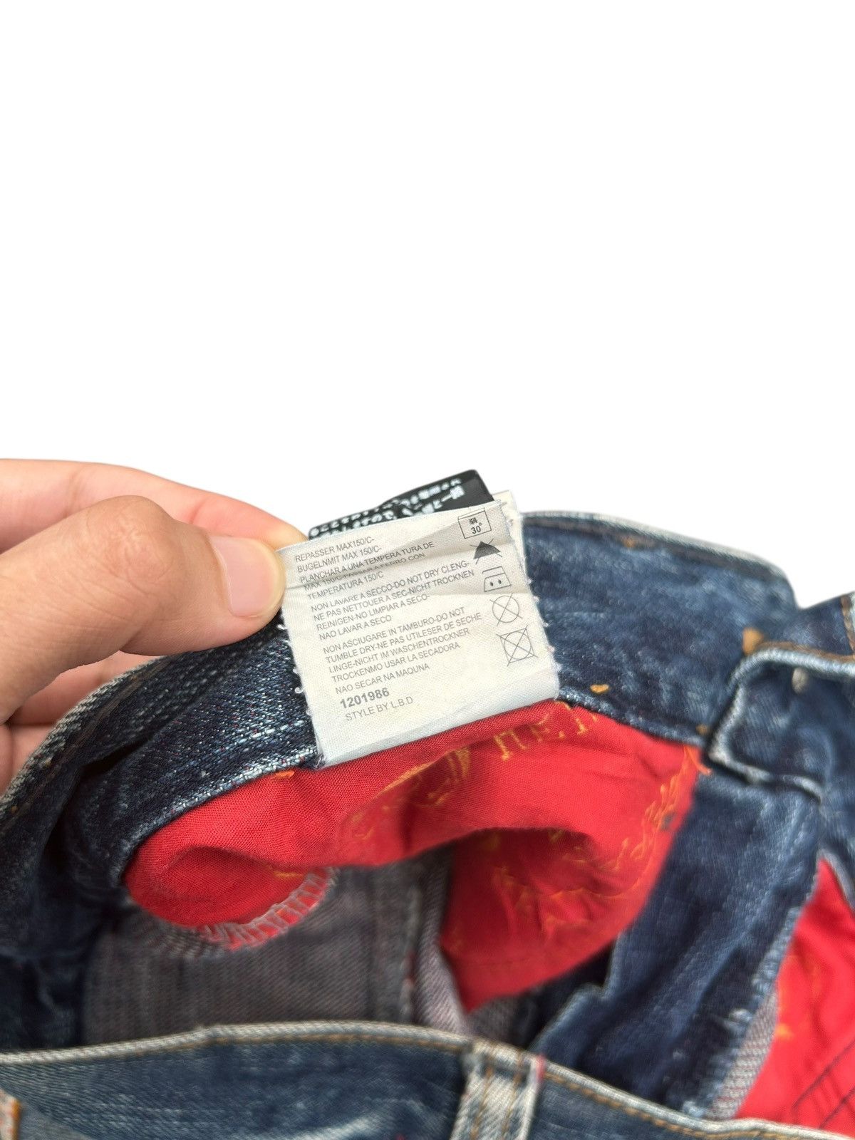 If Six Was Nine Flare Red Pepper Japanese Punk Bondage Distressed Denim Jean Size US 32 / EU 48 - 20 Thumbnail