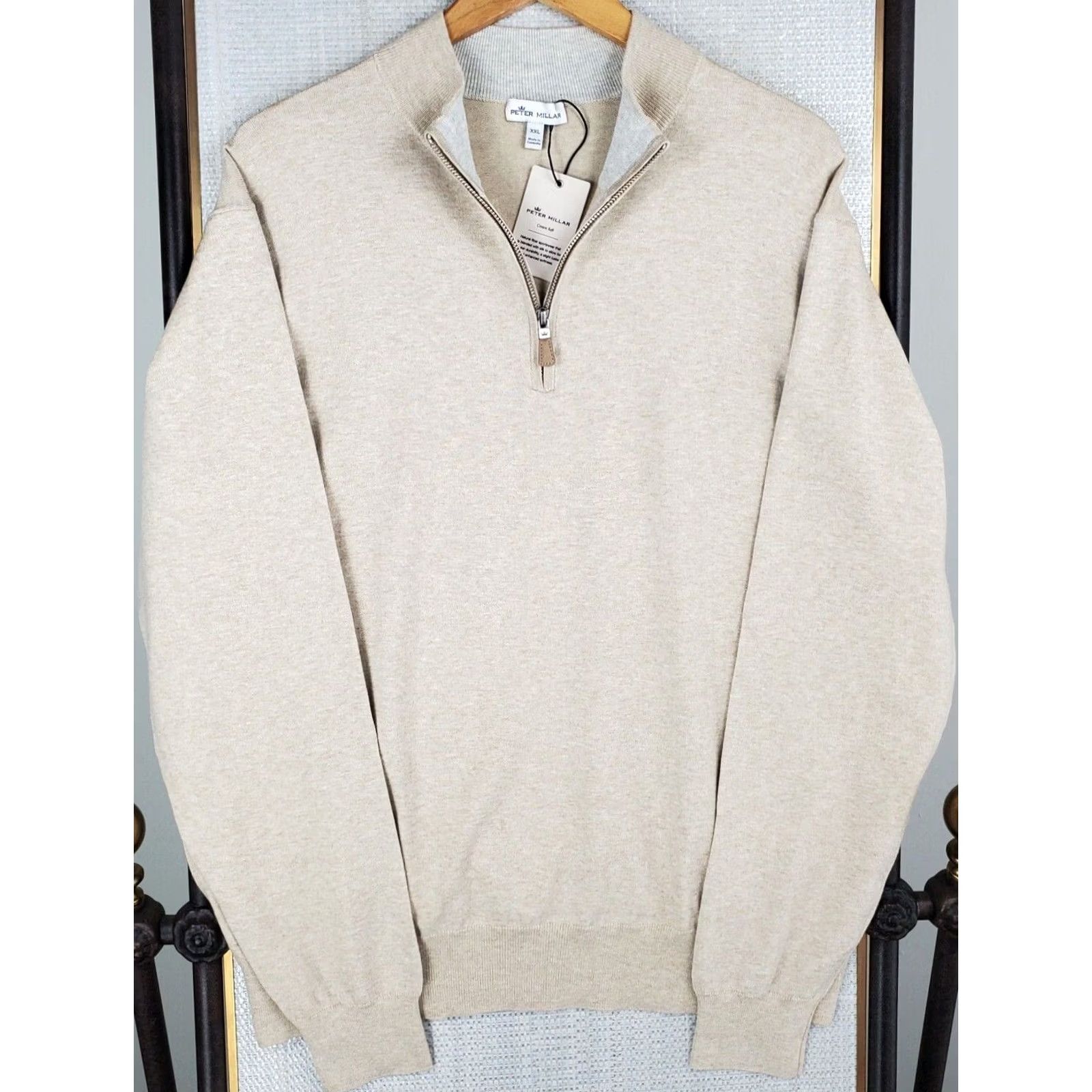 Peter Millar PETER MILLAR 2XL Sweater Shirt Mens 1/4 Zip Crown Soft Khaki Beige Cotton Silk Cashmere Nylon New With Tags Size US XXL / EU 58 / 5 - 5 Thumbnail