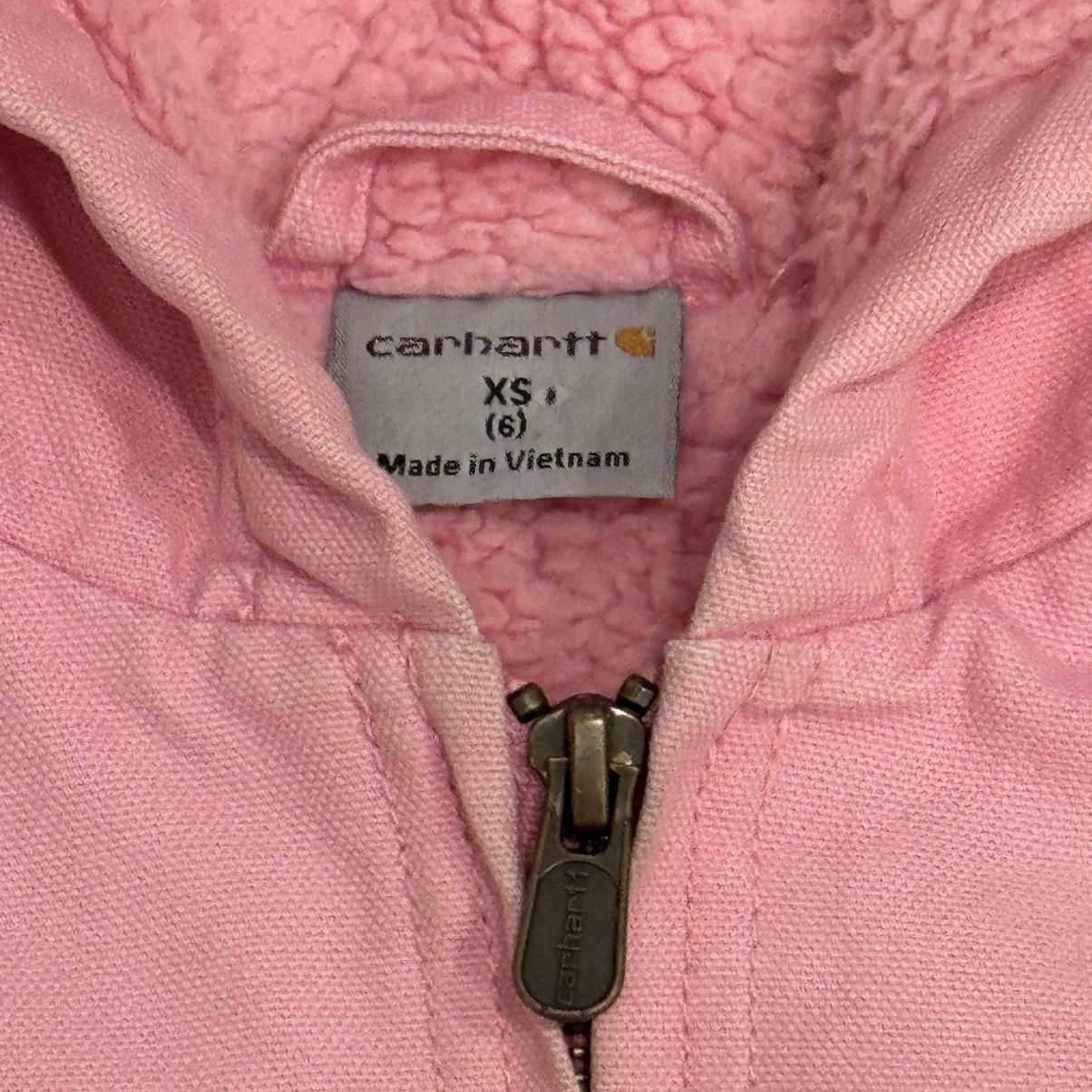 Carhartt × Carhartt Wip × Vintage Pink Carhartt Canvas Sherpa Lined Coat Jacket Youth XS (6) Size XXS / US 00 / IT 34 - 6 Thumbnail