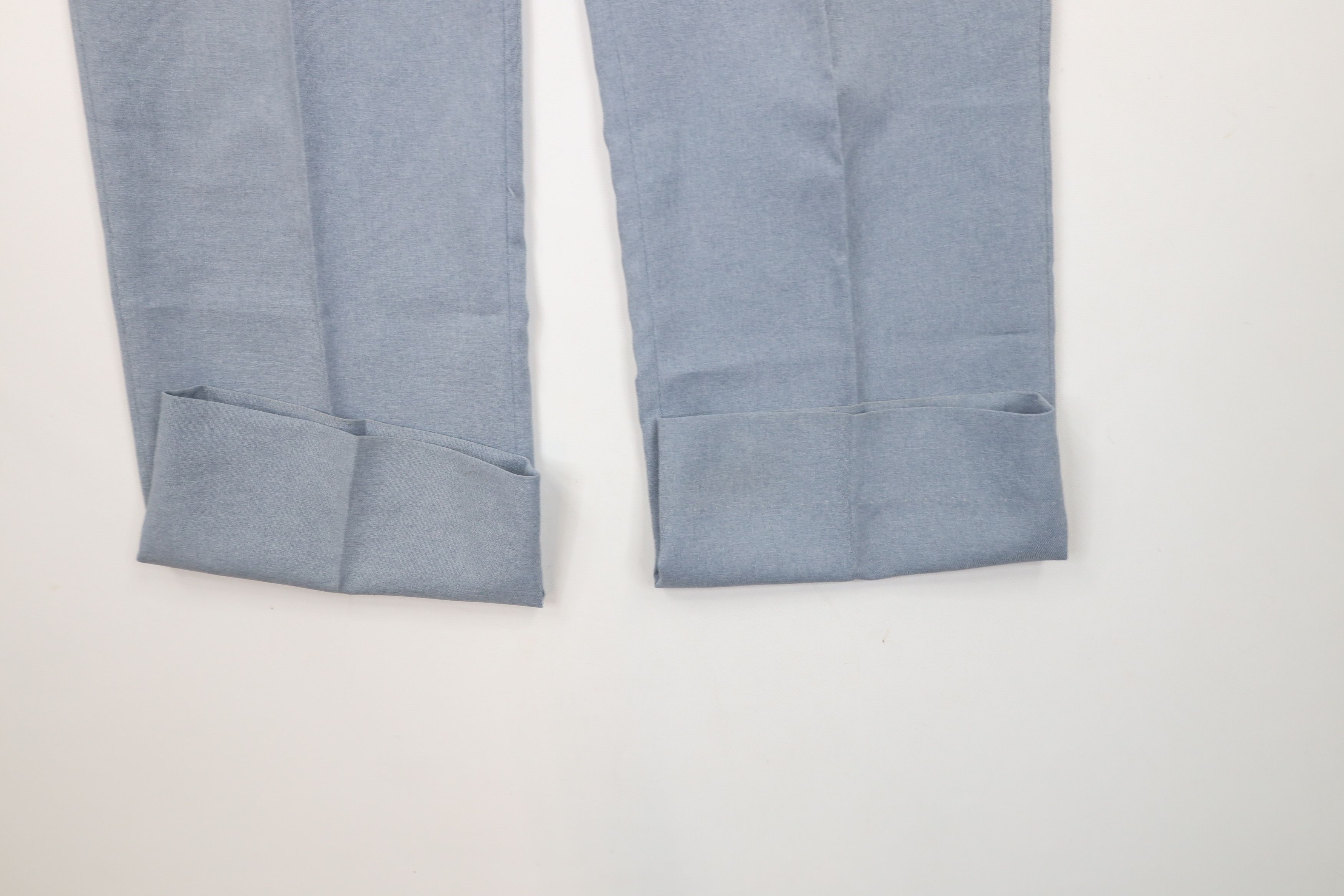 Vintage Vintage 70s Streetwear Knit Wide Leg Chino Pants Blue USA Size US 32 / EU 48 - 3 Thumbnail