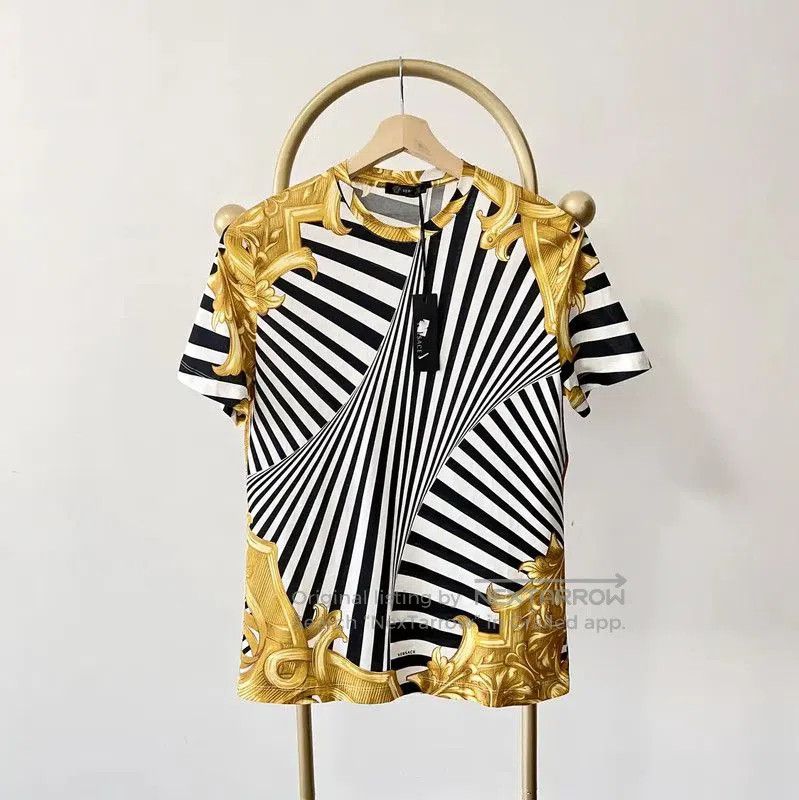 Versace Versace M Summer Multicolor Cotton Short Sleeve T-Shirt . Size US M / EU 48-50 / 2 - 1 Thumbnail