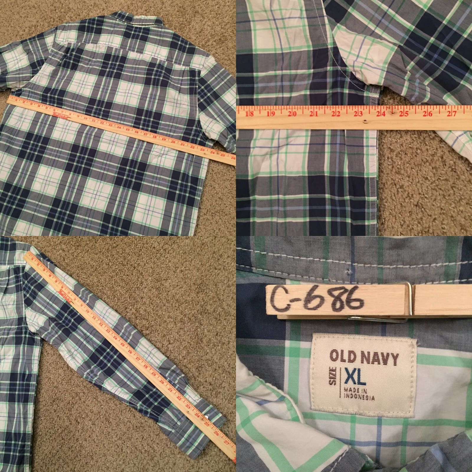 Old Navy Old Navy Shirt Mens XL Blue Plaid Long Sleeve Button-Up Shirt Size US XL / EU 56 / 4 - 8 Thumbnail