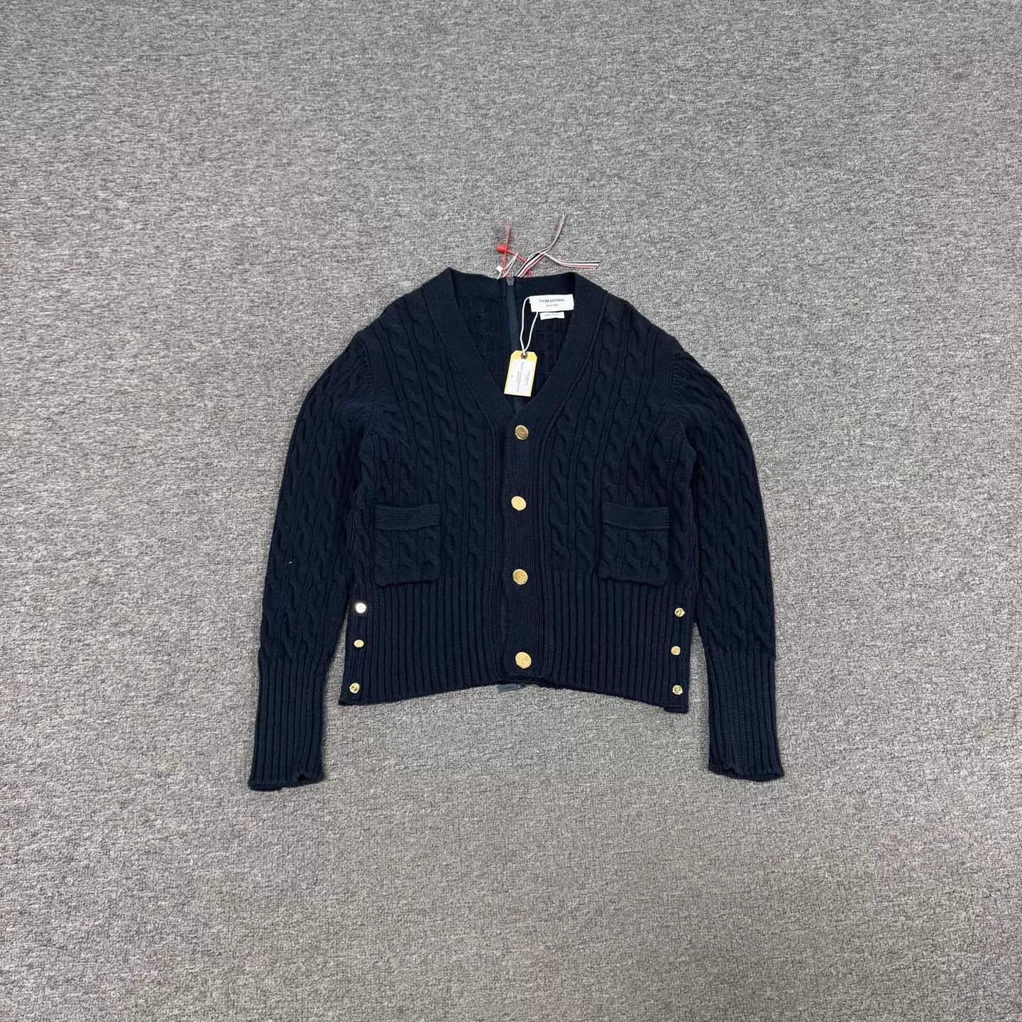 Thom Browne Thom Browne Cable Cardigan Gold Button Back Zip Size S / US 4 / IT 40 - 1 Thumbnail
