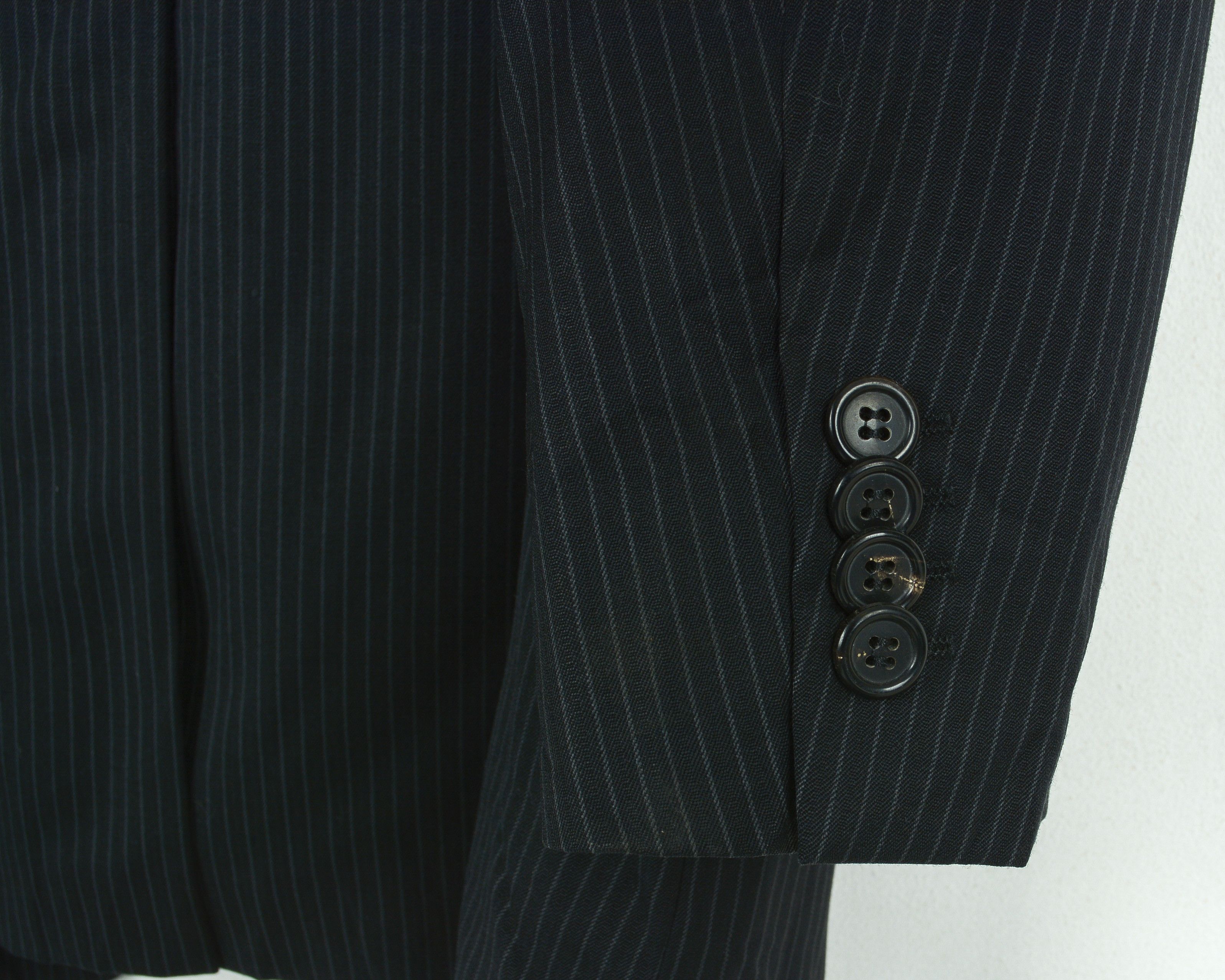 Hugo Boss Blazer Virgin Wool Pinstriped Jacket US 38 Sport Coat Size 38R - 4 Thumbnail