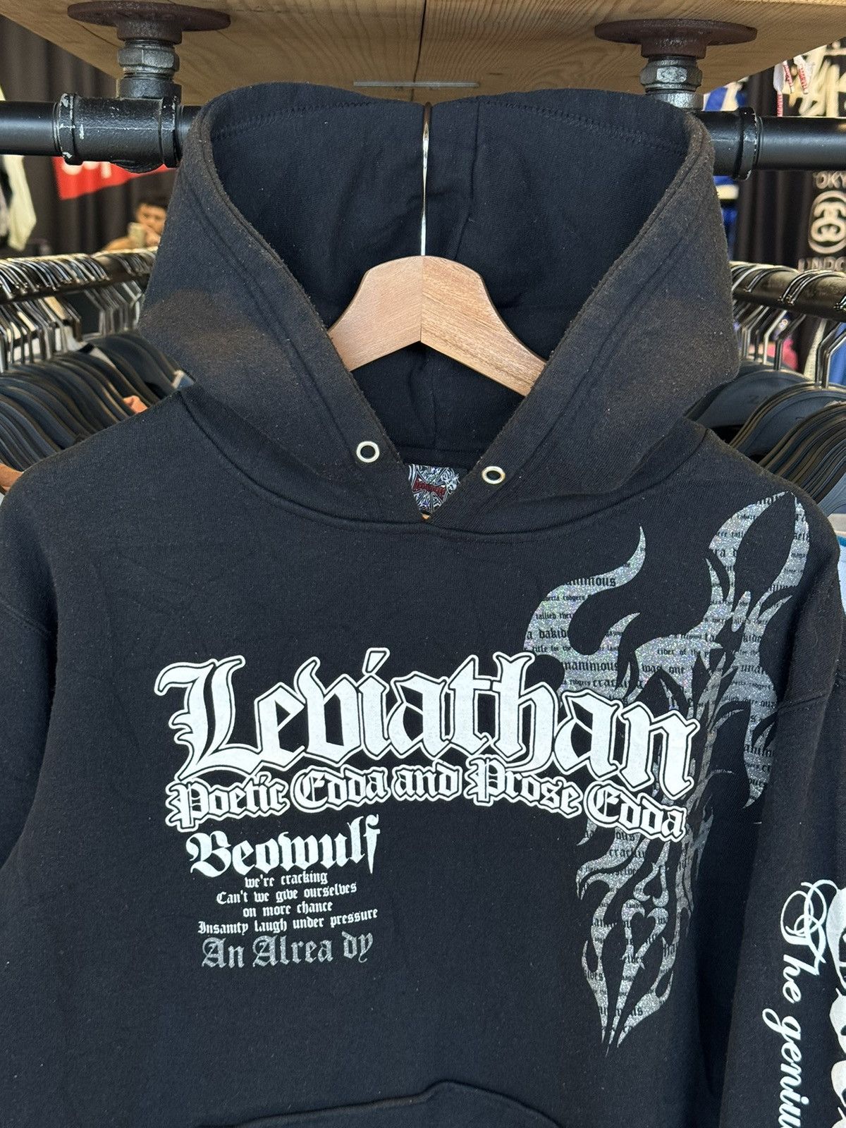 Japanese Brand Vintage Y2K Beaumere Punk Riot Poem Laces Hoodies Size US L / EU 52-54 / 3 - 3 Thumbnail