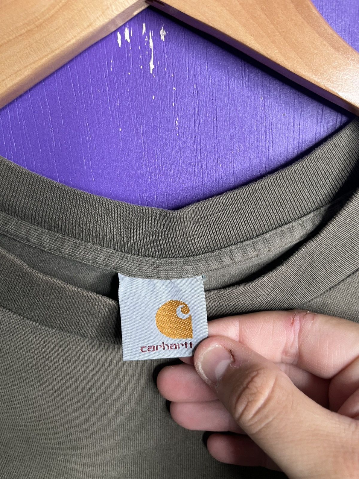 Carhartt × Vintage Vintage 90s Carhartt essential sleeve logo pocket tee Size US L / EU 52-54 / 3 - 4 Thumbnail