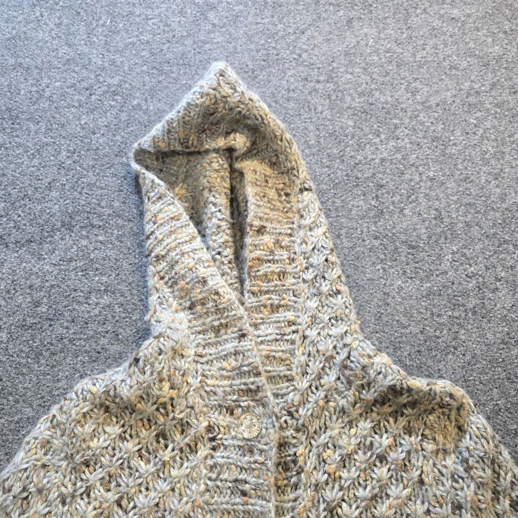 Rebecca Taylor Rebecca Taylor Sweater Cardigan Womens Medium Green Wool Mohair Crochet Hooded Knit Open-Nit High Neck Long Sleeve Size L / US 10 / IT 46 - 2 Thumbnail