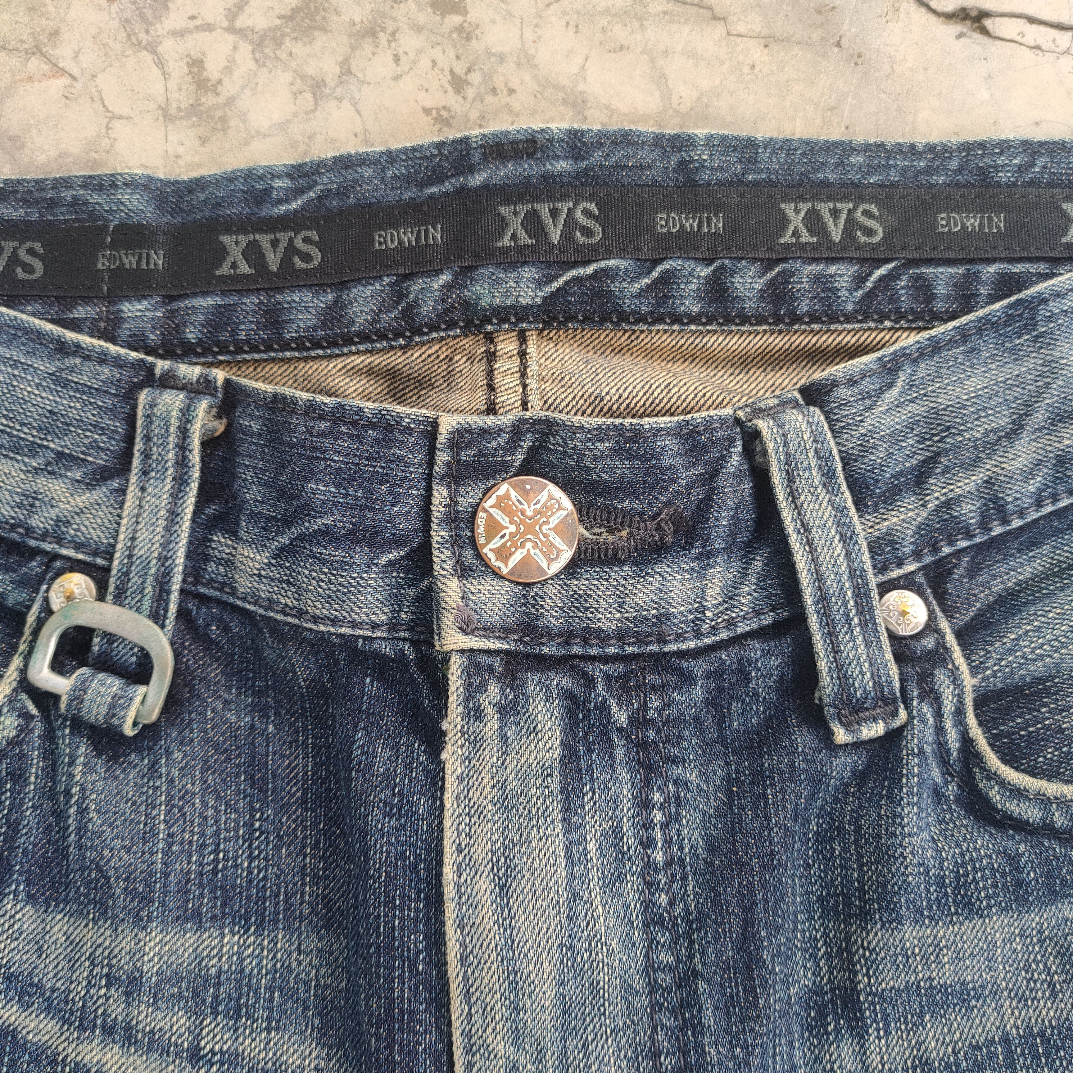 Edwin × Jean × Vintage VINTAGE EDWIN FLARE RIPPED FADED JEANS DENIM PANTS Size US 34 / EU 50 - 5 Thumbnail