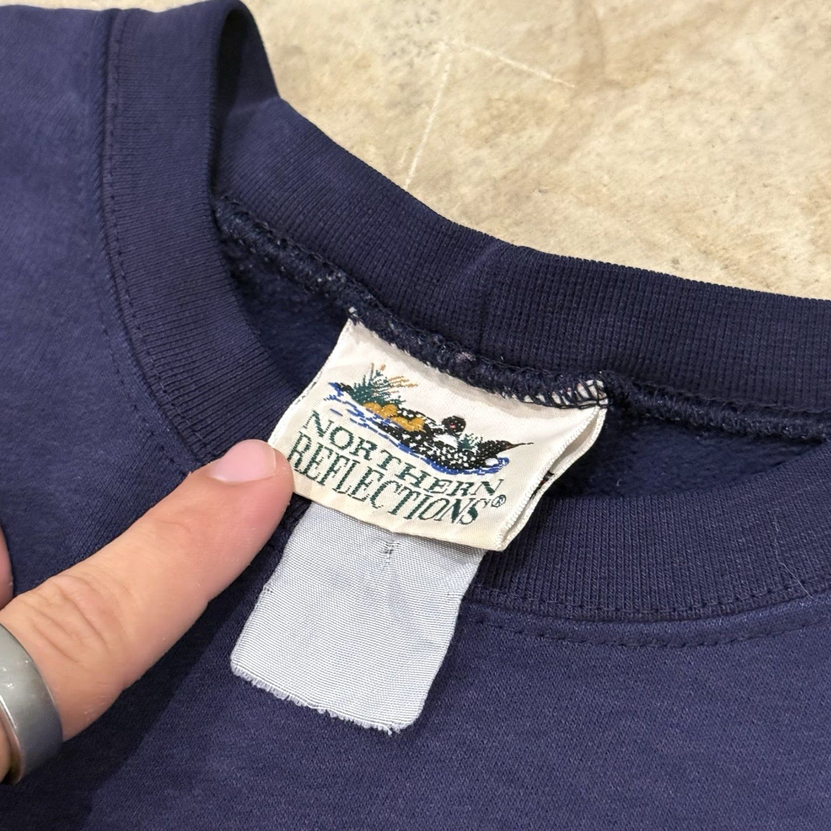 Northern Reflections VINTAGE Northern Reflections Sweatshirt Art Blue L Pullover Reflective Mens Large Distressed Puppy Kitten/Kitten Art Size US L / EU 52-54 / 3 - 3 Thumbnail