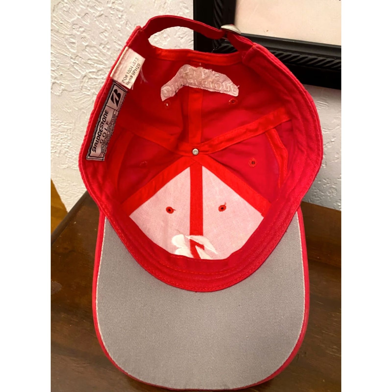 Vintage Bridgestone Golf Hat Cap Strap Back Red One Size Adjustable Golfer Mens Baseball Cap Size ONE SIZE - 4 Thumbnail