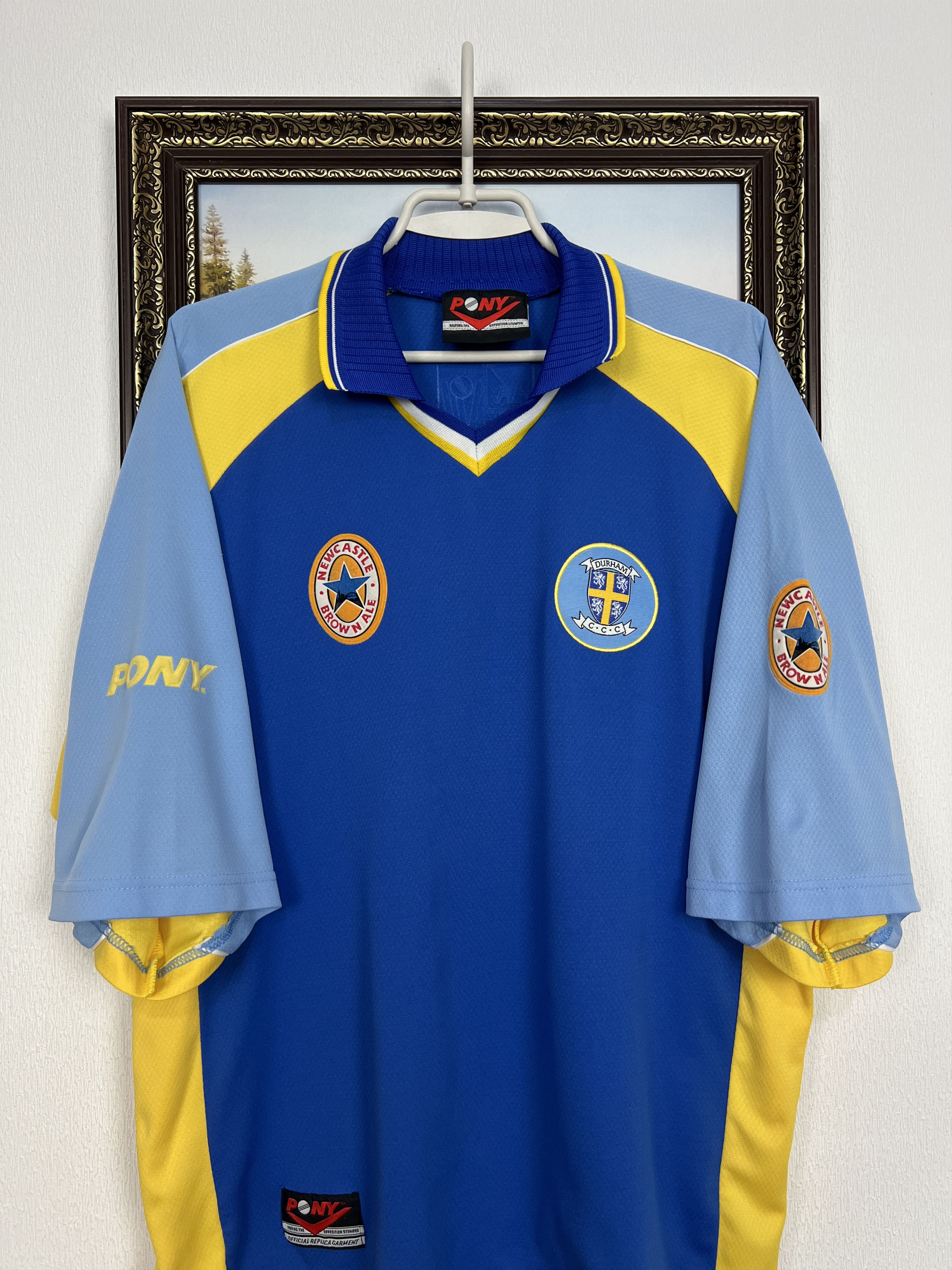 PONY Vintage 90's Durham County Cricket Club Shirt Jersey Rare Size US L / EU 52-54 / 3 - 2 Thumbnail