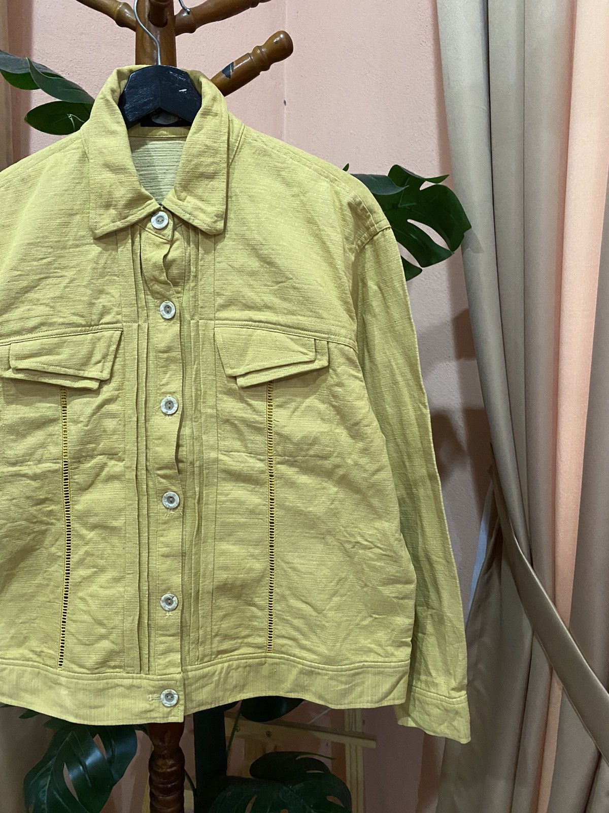 Japanese Brand Vintage Yellow Women’s Cotton Blend Jacket by B.P.Style Size M / US 6-8 / IT 42-44 - 4 Thumbnail