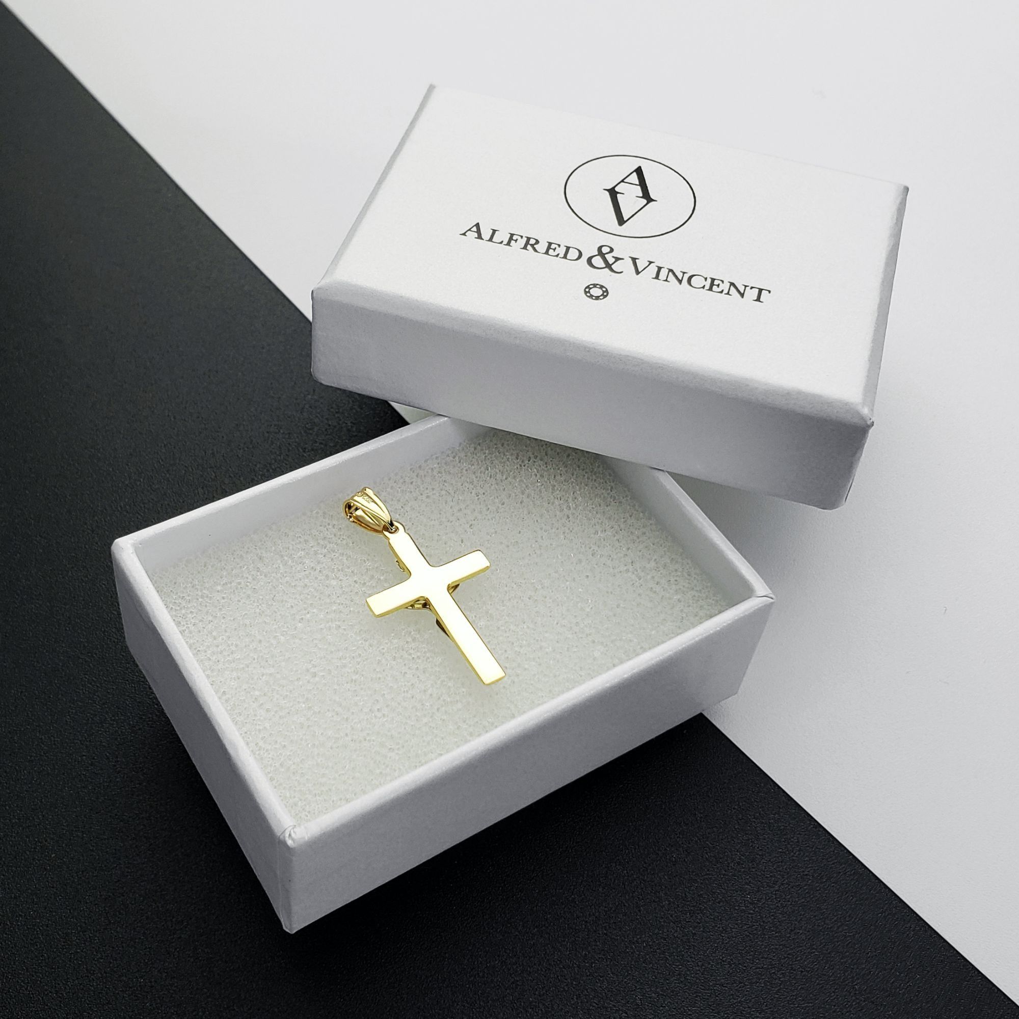 Other Jesus Latin Cross Pendant in 2tone 14k Yellow & White Gold Size ONE SIZE - 2 Thumbnail
