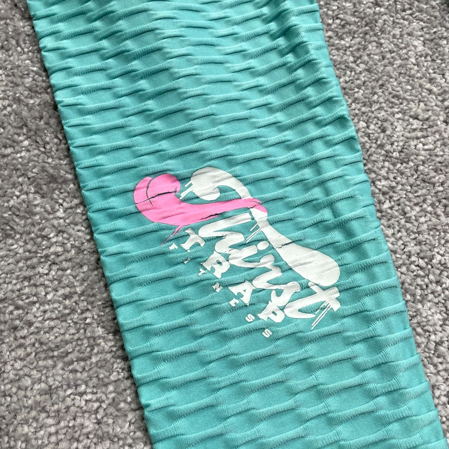 Vintage Thirst Trap Leggings Womens M Green Textured Compression Fit Athletic Skinny Pull On Inseam 27.5 in Dress: Leggings? Size 32" / US 10 / IT 46 - 6 Thumbnail