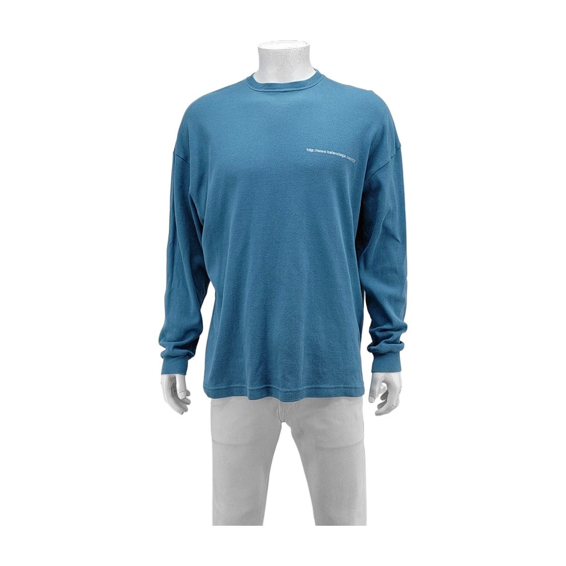 Balenciaga Balenciaga Blue Logo Long Sleeve T-Shirt Size S Size US S / EU 44-46 / 1 - 1 Thumbnail