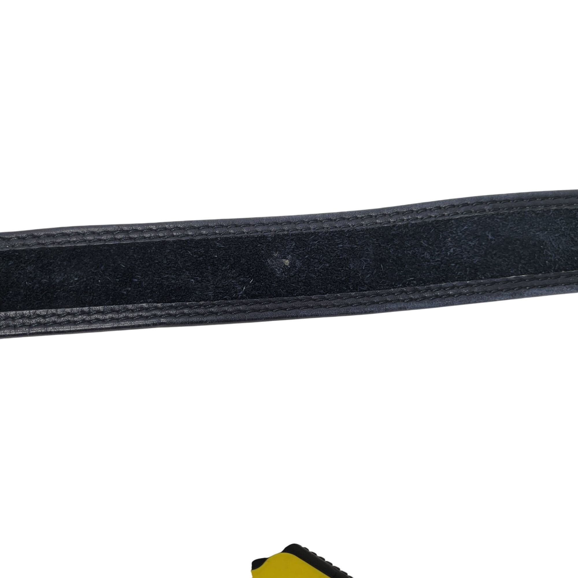 Other Vintage Mens Thick Rugged 38" Steerhide Leather Belt Black H Size 38 - 7 Thumbnail