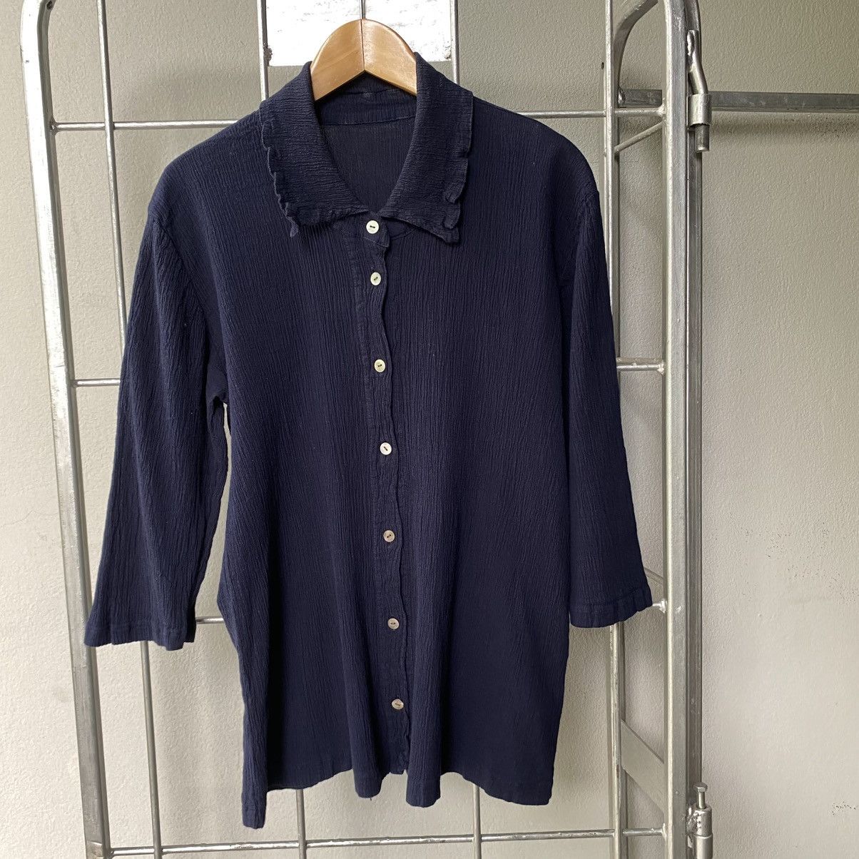 Tsumori Chisato Tsumori chisato Dark Blue Stretch Button-Up Shirt Size XS / US 0-2 / IT 36-38 - 12 Thumbnail