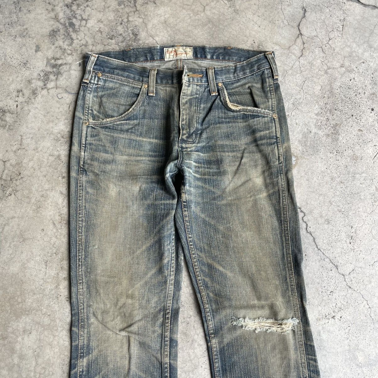 Wrangler 🔥Vintage 80s Wrangler Stoned Washed Ripped Denim Jeans Size US 32 / EU 48 - 2 Thumbnail