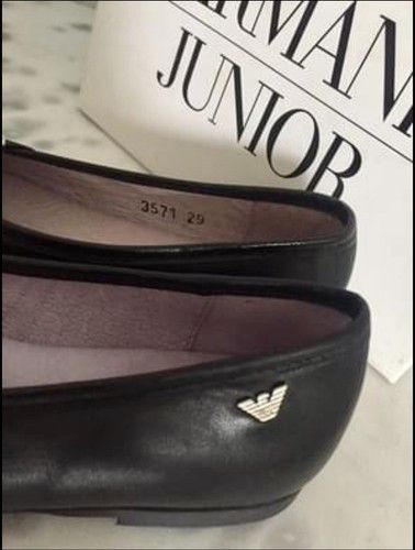 Armani Armani Junior Toddler Girls Leather Designer Shoes - Size 29 Size US 8 / IT 38 - 2 Thumbnail