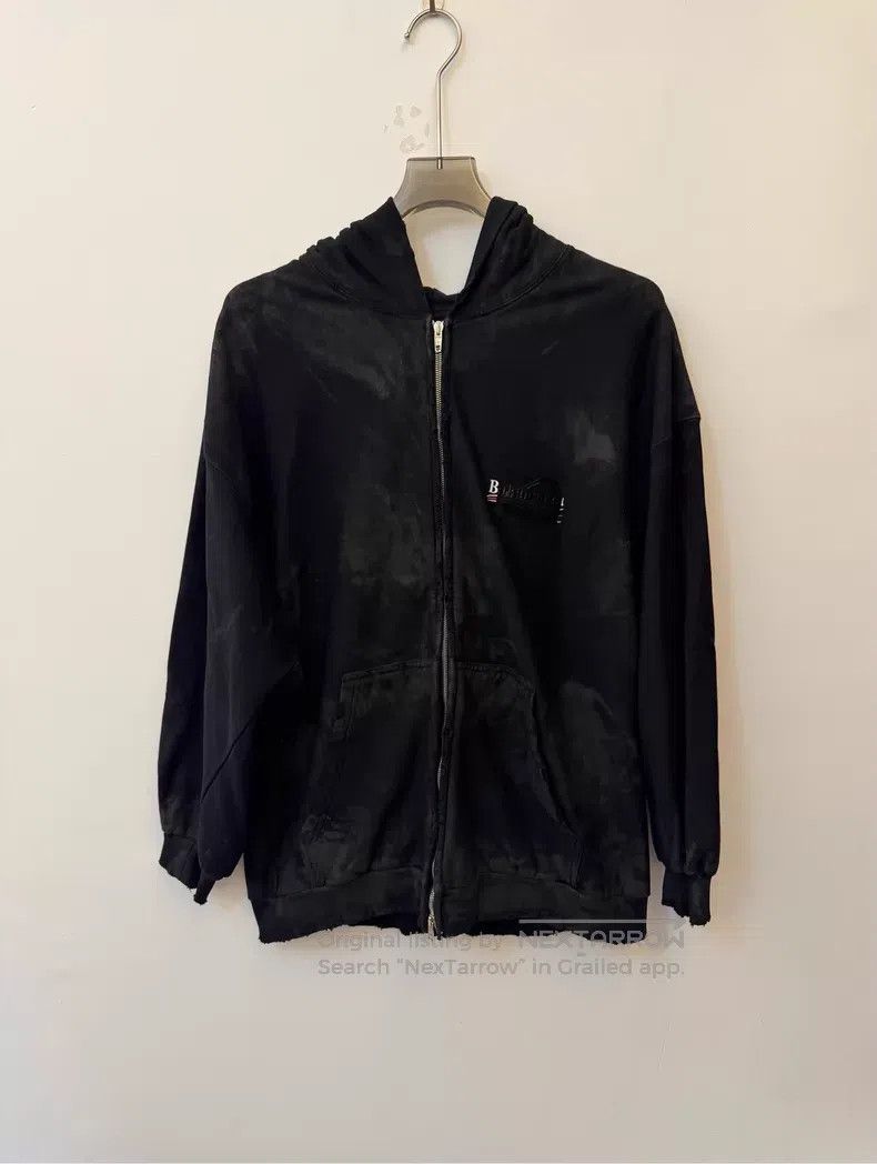 Balenciaga Balenciaga Tie-Dye Logo Patchwork Zipper Hooded Jacket Size US L / EU 52-54 / 3 - 1 Thumbnail