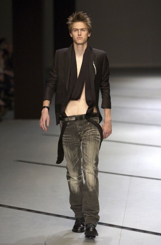 Dior × Hedi Slimane SS03 Dior Homme "Follow Me" Runway Clawmark Denim Jeans Size US 28 / EU 44 - 13 Thumbnail