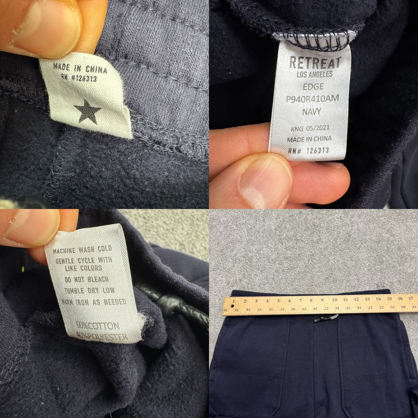 Vintage Retreat Jogger Sweatpants Mens S Blue Fleece Casual Activewear Casual Streetwear Athletic Size US 29 - 8 Thumbnail
