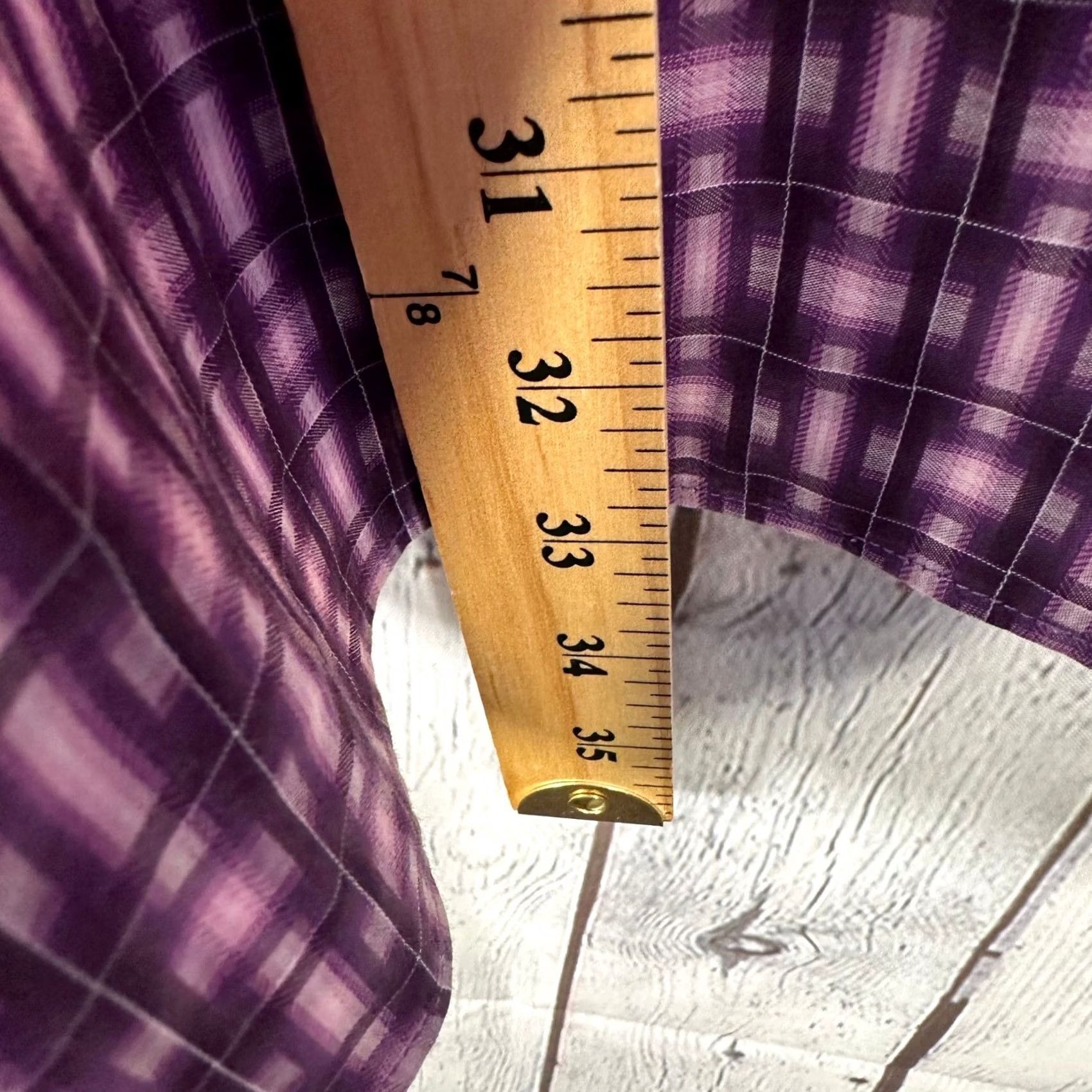 BUGATCHI Bugatchi Uomo Shirt Check Long Sleeve Button-Down Purple Cotton Classic Fit XL Mens Mothers? Size US XL / EU 56 / 4 - 7 Thumbnail