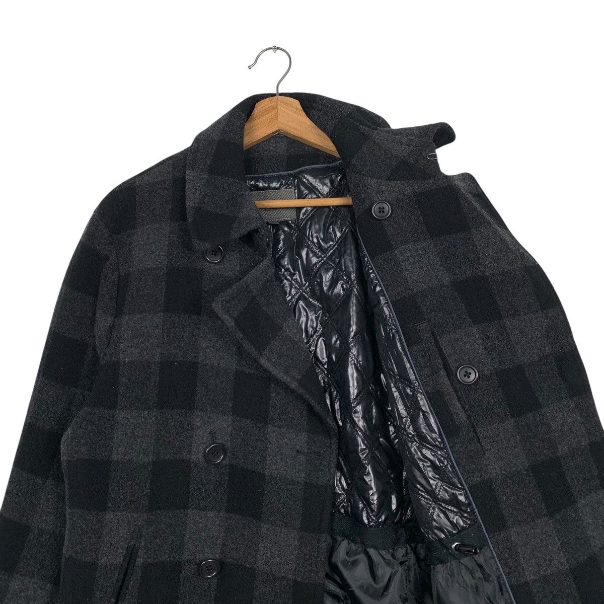 Japanese Brand Uniqlo Wool Collection Tartan Double Breasted Jacket Size US L / EU 52-54 / 3 - 10 Thumbnail