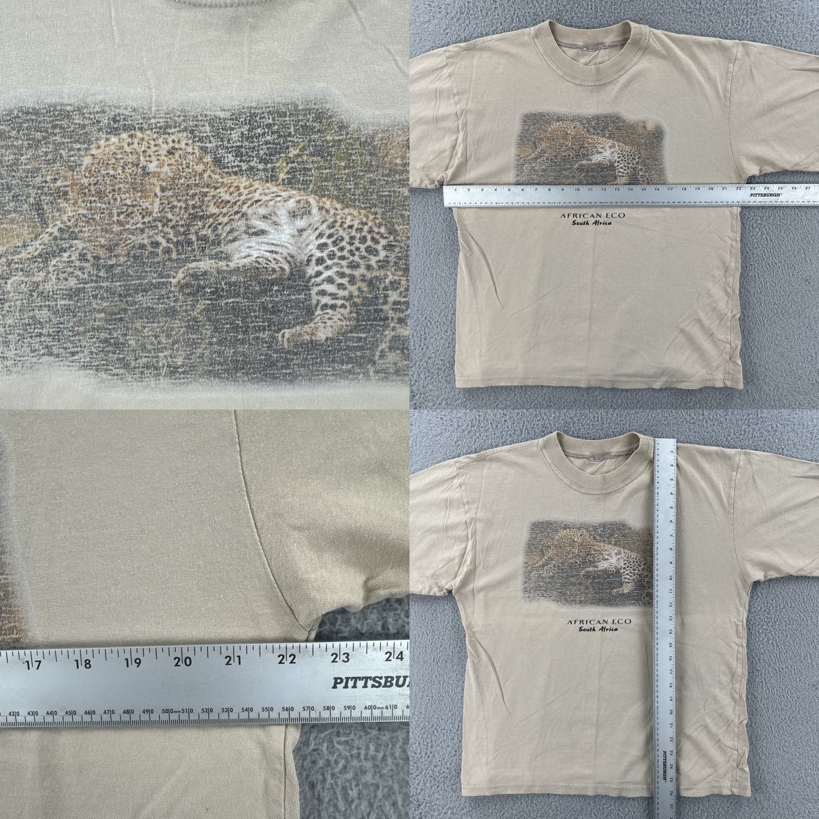 Vintage VINTAGE Adult XL Brown T Shirt African Eco South Africa Faded Graphic Print Tee 90s Animals Mens Size US XL / EU 56 / 4 - 8 Thumbnail