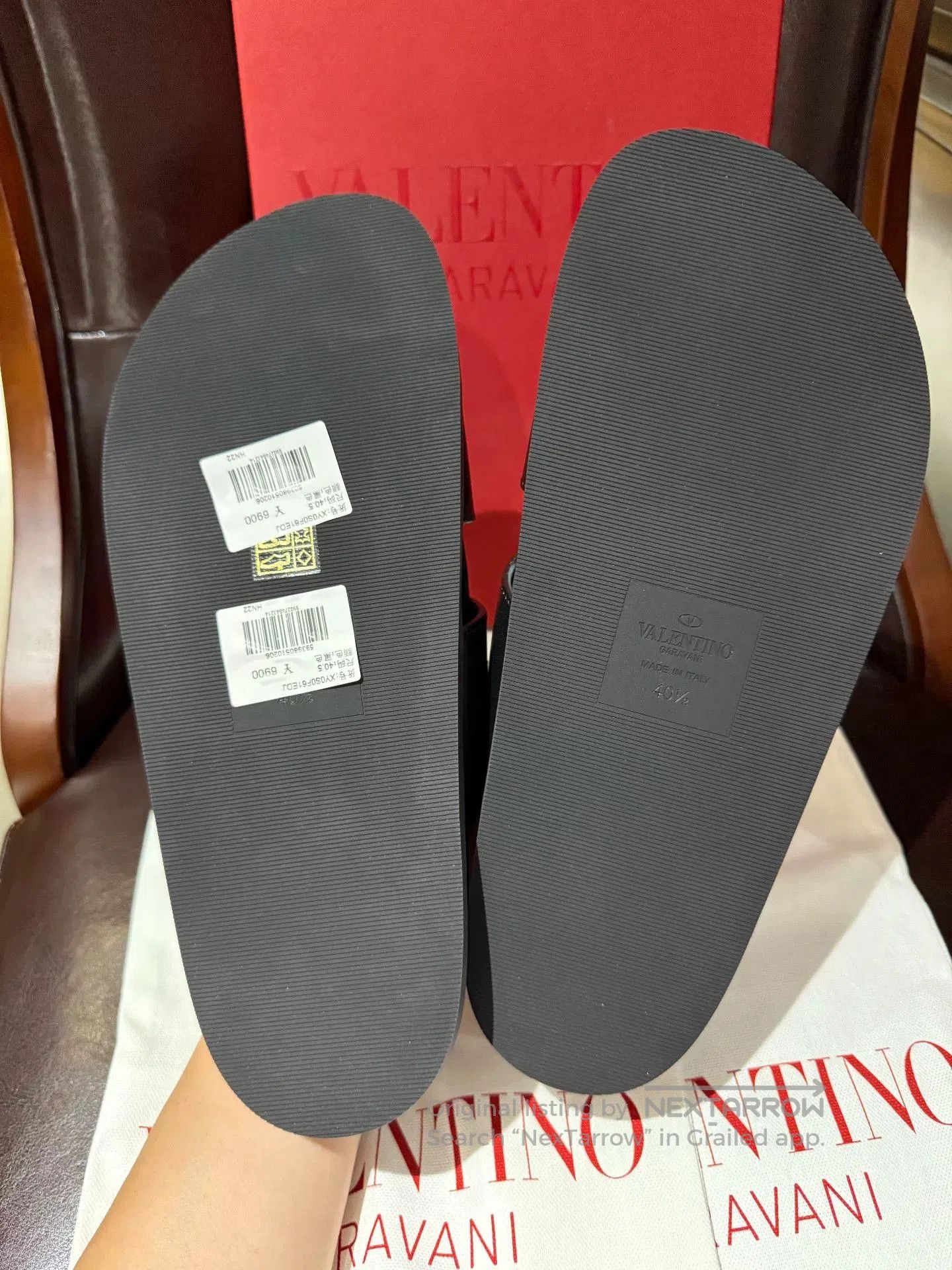 Valentino valentino men's leather slide sandals. Size US 8 / EU 41 - 6 Thumbnail