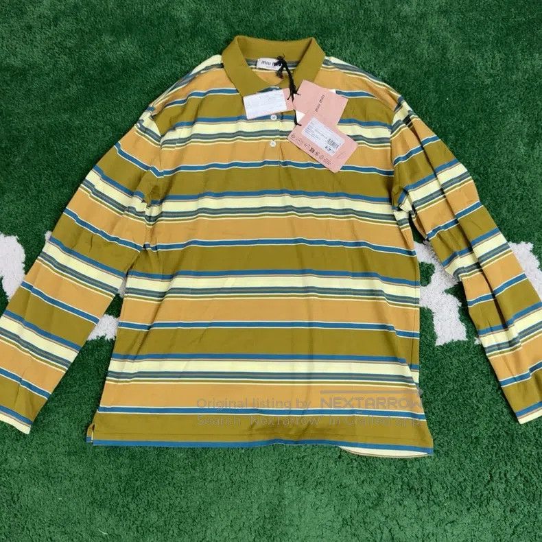 Miu Miu Miu Miu Size M Striped PoLo shirt Size M / US 6-8 / IT 42-44 - 1 Thumbnail