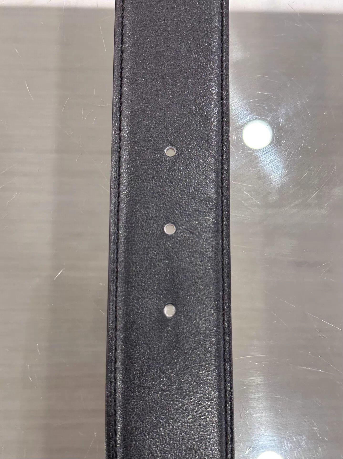 Hermes Hermes Men's Black & Brown H Belt 3.8cm Silver 100cm B Box Size ONE SIZE - 6 Thumbnail