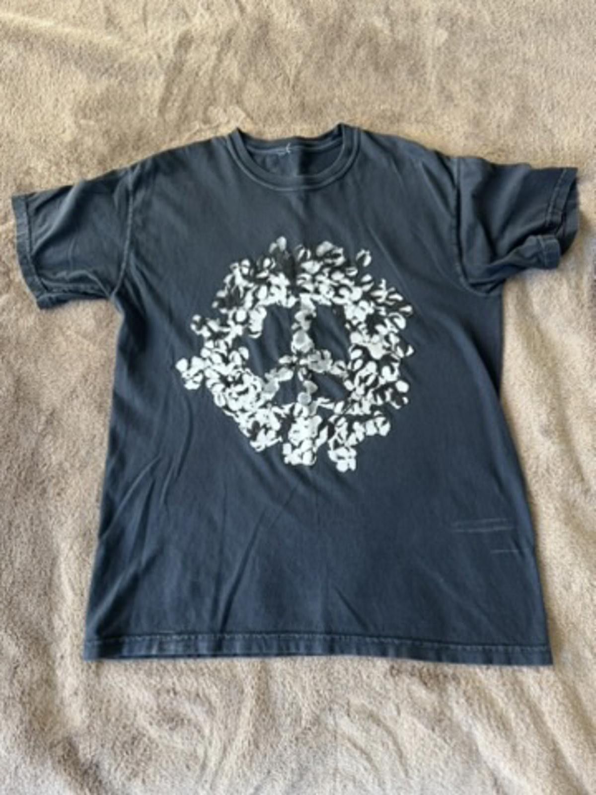 Unknown London Denim Tears Black Graphic Peace Sign Floral Design Size US M / EU 48-50 / 2 - 1 Thumbnail