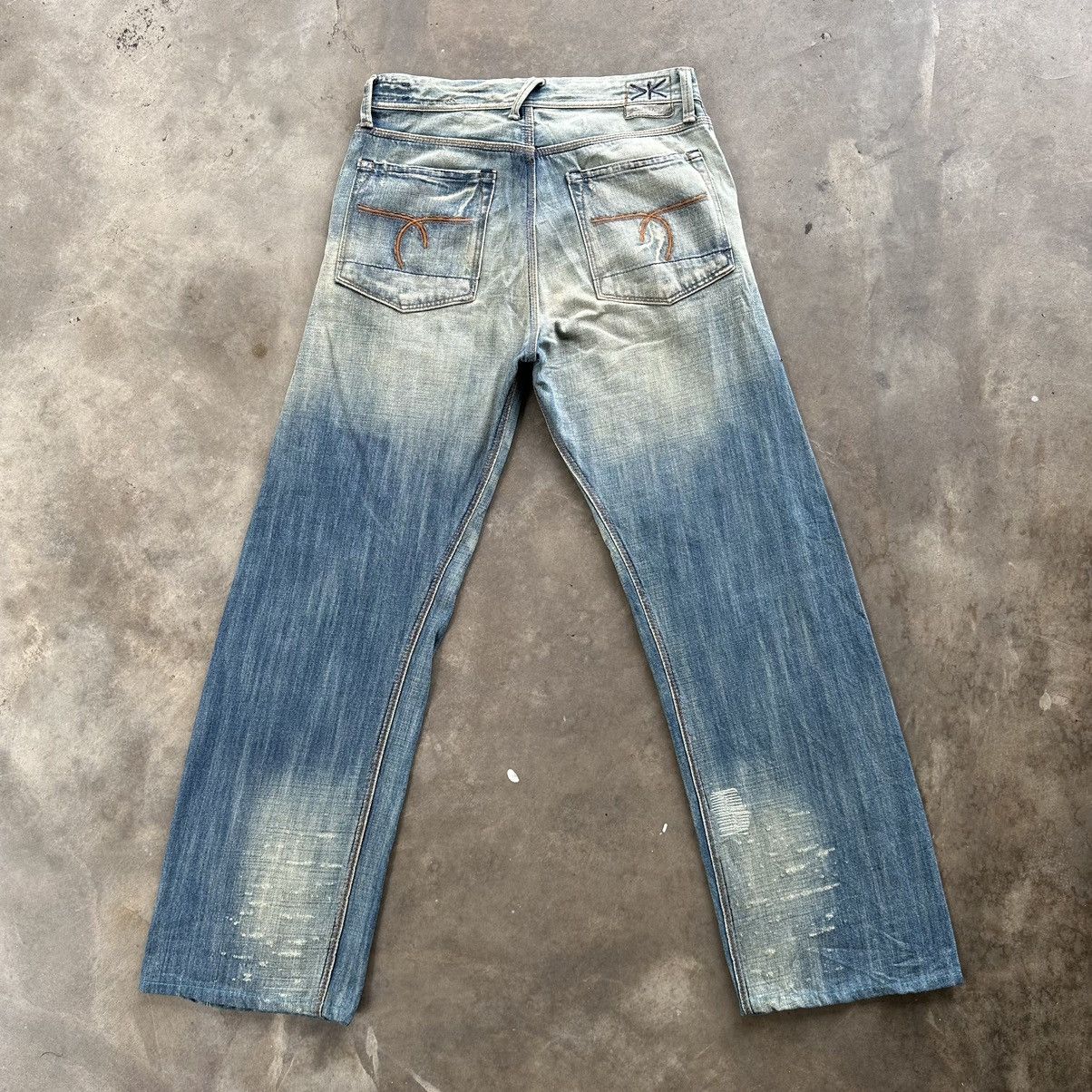Japanese Brand Vintage Japanese Raw Distressed Faded Denim Jean Size 32 Size US 31 - 11 Thumbnail