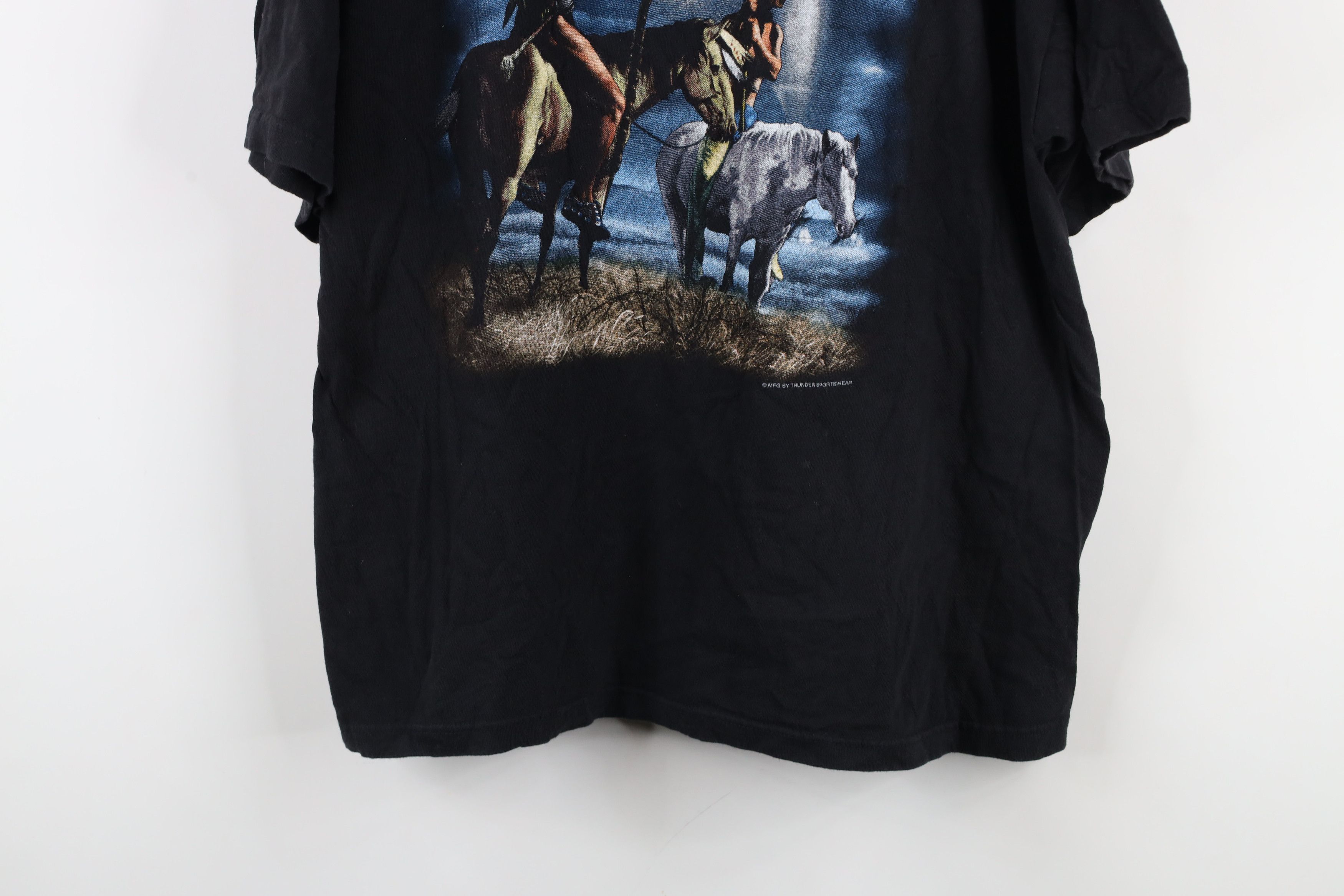 Vintage Vintage 90s Streetwear Horse Indian Short Sleeve T-Shirt Size US XL / EU 56 / 4 - 3 Thumbnail