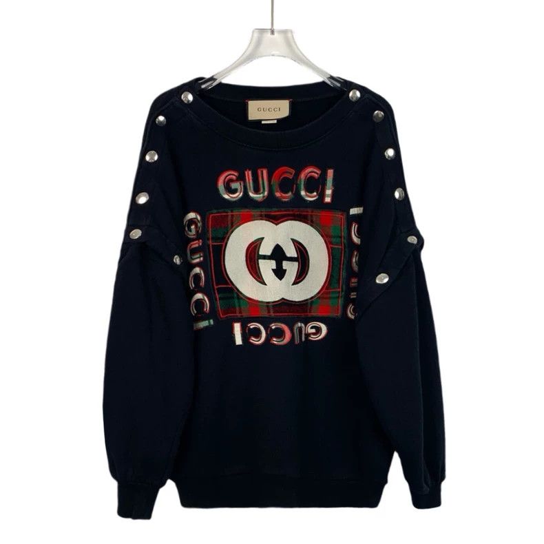 Gucci Gucci Black logo letter print cotton round-neck long-sleeve Size US S / EU 44-46 / 1 - 1 Thumbnail
